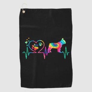 Golden Retriever Mama Vater Heartbeat Gefärbte Kr Golfhandtuch