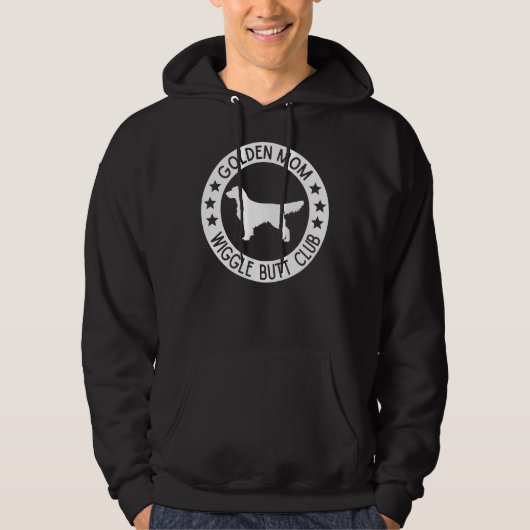 Golden Retriever Mama Wiggle Hintern Club Hoodie (Vorderseite)