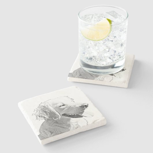 Golden Retriever Marble Untersetzer (Seitenansicht)