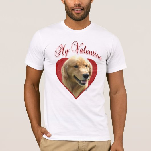 Golden Retriever Mein Valentine T-Shirt (Vorderseite)