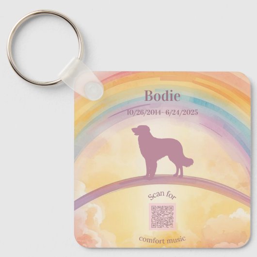 Golden Retriever Memorial Keychain Rainbow Bridge Schlüsselanhänger (Vorderseite)