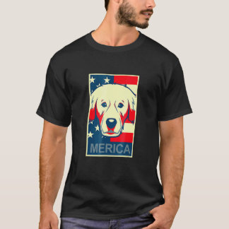 Golden Retriever Merica 4. Juli Hund Welpe T-Shirt