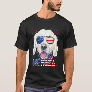 Golden Retriever Merica Sonnenbrille am 4. Juli T-Shirt