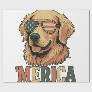 Golden Retriever 'Merica Sonnenbrille Geschenkpapier