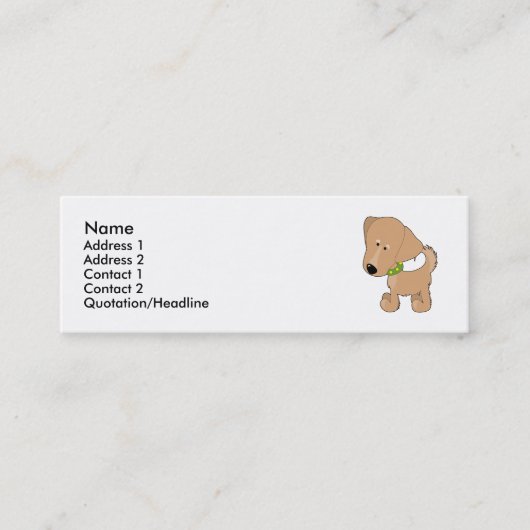 Golden retriever mini visitenkarte (Vorderseite)