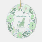 Golden Retriever Mint Green Custom Photo Memorial Keramik Ornament (Links)