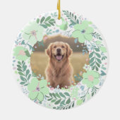 Golden Retriever Mint Green Custom Photo Memorial Keramik Ornament (Hinten)