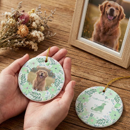 Golden Retriever Mint Green Custom Photo Memorial Keramik Ornament
