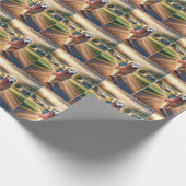 Golden Retriever mit amerikanischer Flagge Geschenkpapier (Ecke)