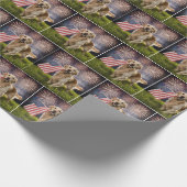 Golden Retriever mit amerikanischer Flagge Geschenkpapier (Ecke)