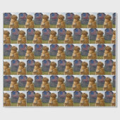 Golden Retriever mit amerikanischer Flagge Geschenkpapier (Flach)