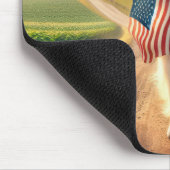 Golden Retriever mit amerikanischer Flagge Mousepad (Ecke)