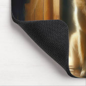 Golden Retriever mit amerikanischer Flagge Mousepad (Ecke)