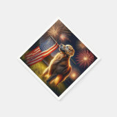 Golden Retriever mit amerikanischer Flagge Serviette (Ecke)