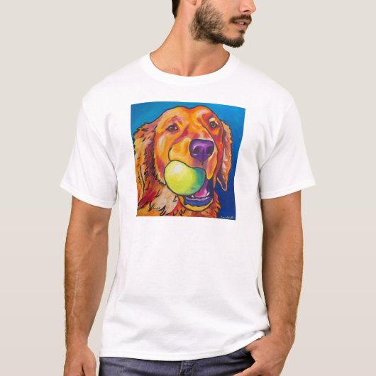 Golden retriever mit Ball T-Shirt (Vorderseite)