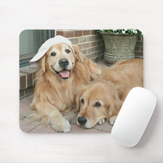 Golden retriever mit Baseballmütze Mousepad (Mit Mouse)