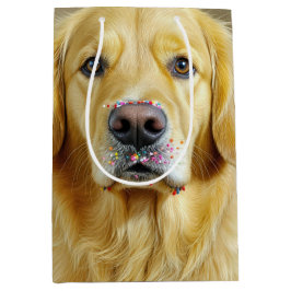 Golden Retriever mit Birthday Cake Sprinklen Mittlere Geschenktüte