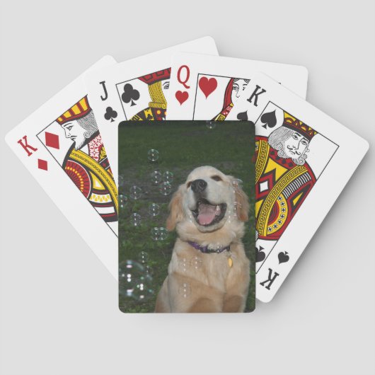 Golden retriever mit Blasen Spielkarten (Rückseite)