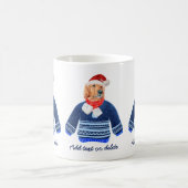 Golden Retriever mit blauem Ugly Sweater Dog Kaffeetasse (Mittel)