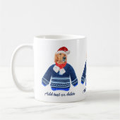 Golden Retriever mit blauem Ugly Sweater Dog Kaffeetasse (Links)
