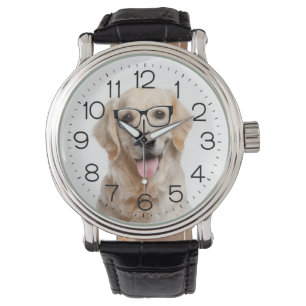 Golden Retriever mit Brille Armbanduhr