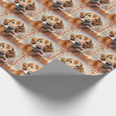 Golden Retriever mit Candy Cane Geschenkpapier (Ecke)