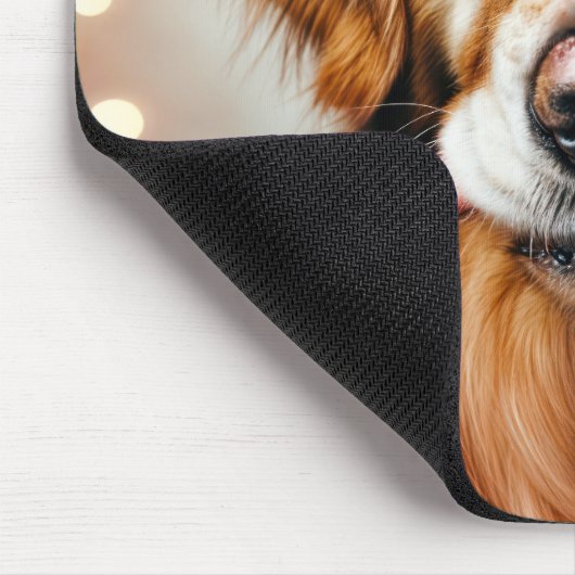 Golden Retriever mit Candy Cane Mousepad (Ecke)