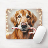 Golden Retriever mit Candy Cane Mousepad (Mit Mouse)