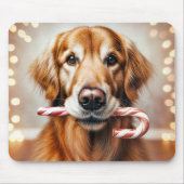 Golden Retriever mit Candy Cane Mousepad (Vorne)