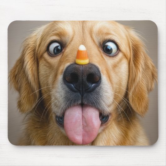 Golden Retriever mit Candy Corn Mousepad (Vorne)