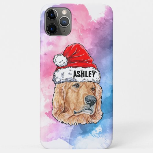 Golden Retriever mit Christmas Hat Holiday Dog Case-Mate iPhone Hülle (Rückseite)