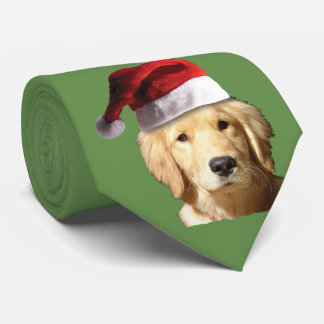 Golden Retriever mit einem Santa Claus Hat Krawatte
