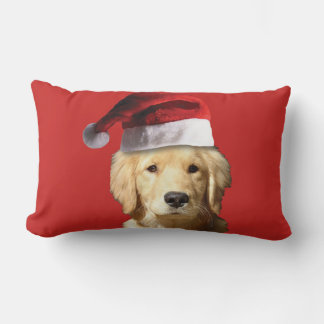 Golden Retriever mit einem Santa Claus Hat Lendenkissen