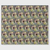 Golden Retriever mit einem Sicherheitshülse Geschenkpapier (Flach)