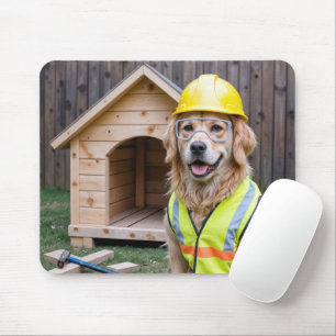 Golden Retriever mit einem Sicherheitshülse Mousepad