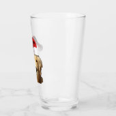 Golden Retriever mit einem Weihnachtshut Glas (Links)