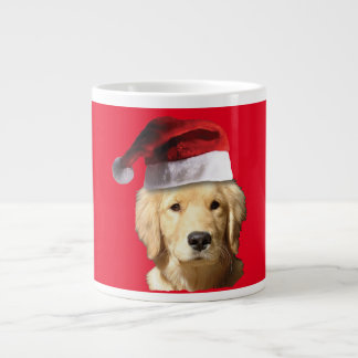Golden Retriever mit einem Weihnachtshut Jumbo-Tasse