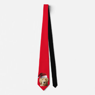 Golden Retriever mit einem Weihnachtshut Krawatte