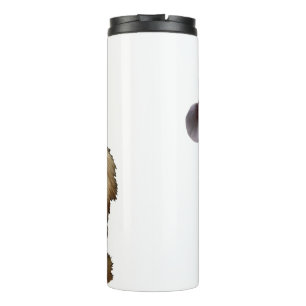 Golden Retriever mit einem Weihnachtshut Thermosbecher