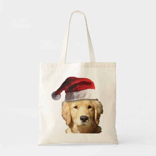 Golden Retriever mit einem Weihnachtshut Tragetasche (Vorne)
