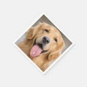 Golden Retriever mit einer Pille Serviette (Ecke)