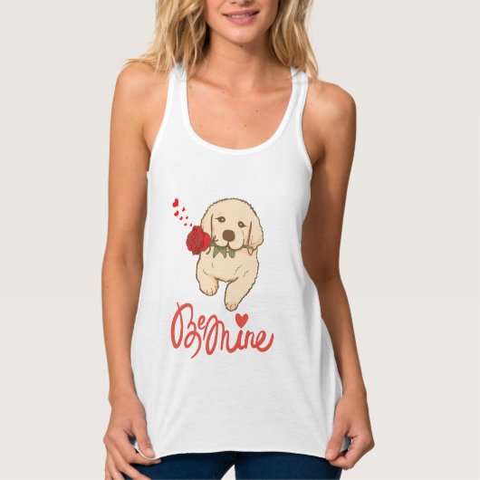 Golden Retriever mit einer Rose. Seid mein Tank Top (Vorderseite)