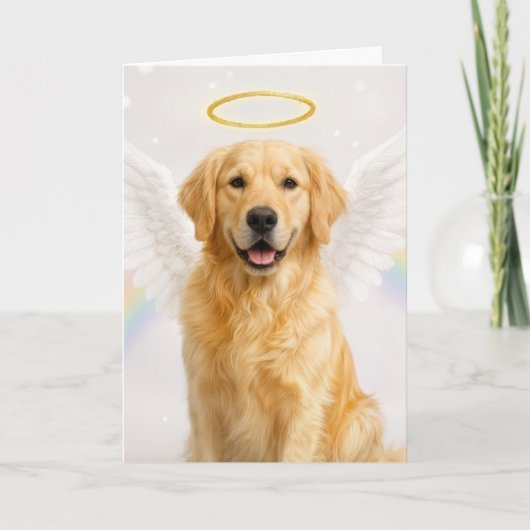 Golden Retriever mit Engelsflügeln Karte (Vorderseite)