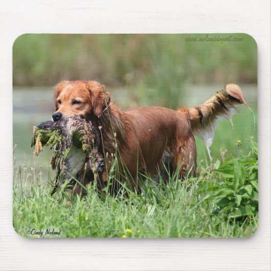 Golden retriever mit Ente Mousepad (Vorne)