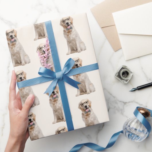 Golden Retriever mit Eyeglasses Geschenkpapier (Schenken)