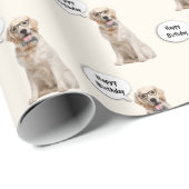 Golden Retriever mit Eyeglasses Geschenkpapier (Rolleneckpunkt)