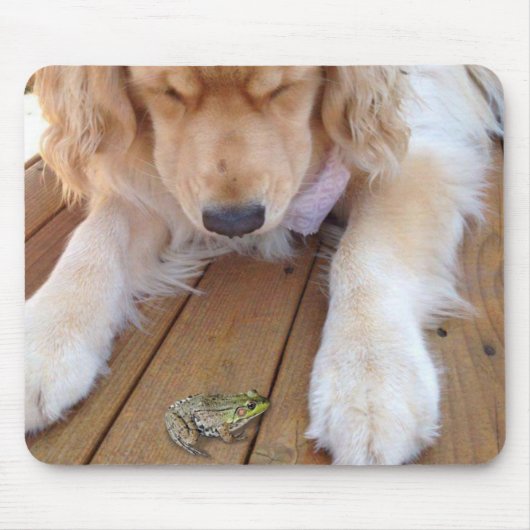Golden Retriever mit Frosch Mousepad (Vorne)