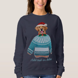 Golden Retriever mit hässlicher Weihnachtshunde-Ma Sweatshirt