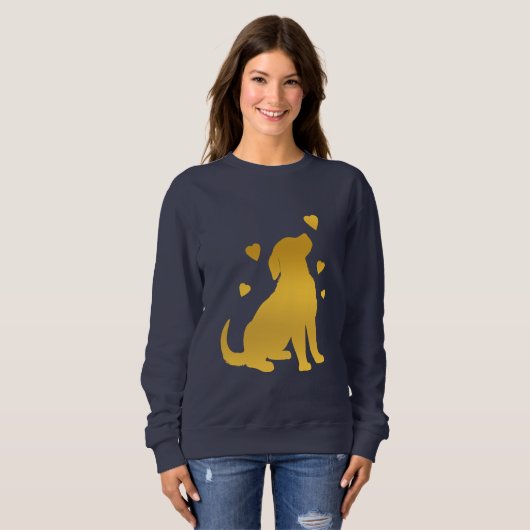 Golden retriever mit Herzen Sweatshirt (Vorne ganz)