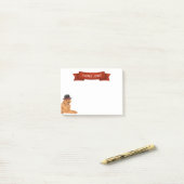 Golden Retriever mit Hutanstrich Post-it Klebezettel (Auf Schreibtisch)